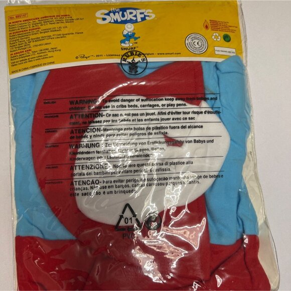 Smurfs Baby Costume Papa Smurf Size Infant 1-2 - Picture 4 of 7